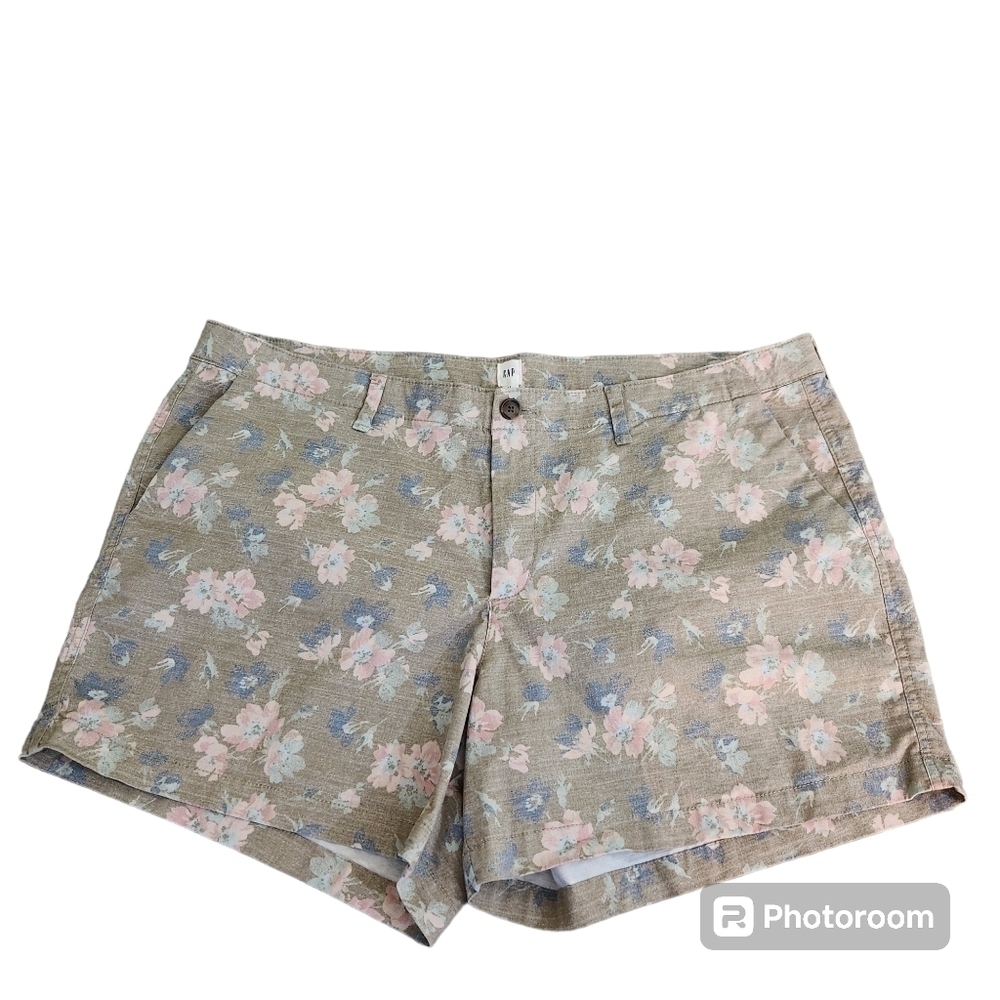 Gap Shorts - 5" mid-rise Washed Look Abstract Floral Shorts, sz 20